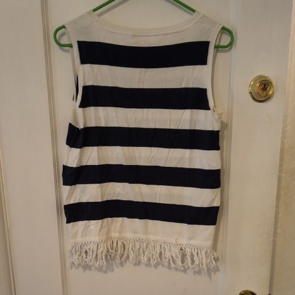 Sail to Sable | Navy and White Striped Blouse - Picture 3 of 3